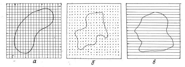- this is a transparent plate marked with dots, divided into squares or parallel straight lines; it is used to determine area